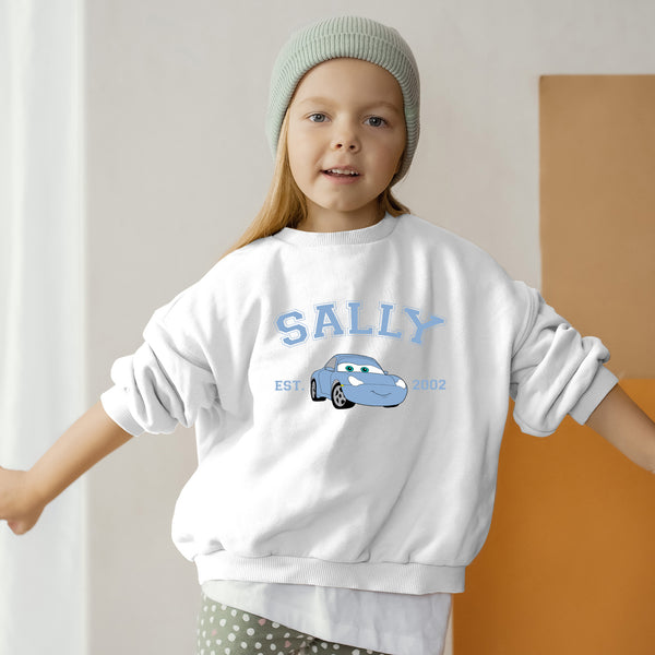 Personalized Disney Cars Sally Kids Sweatshirt wokigi