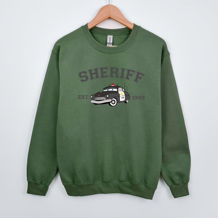 Personalized Disney Cars Sheriff Adult Sweatshirt wokigi