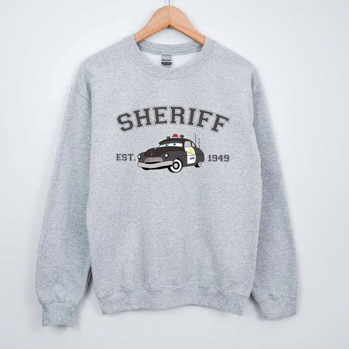 Personalized Disney Cars Sheriff Adult Sweatshirt wokigi