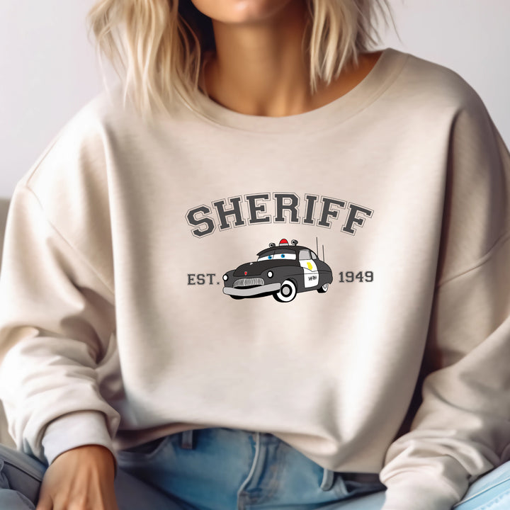 Personalized Disney Cars Sheriff Adult Sweatshirt wokigi