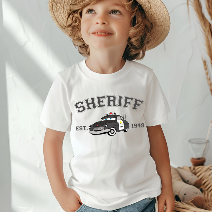 Personalized Disney Cars Sheriff Toddler T-shirt wokigi