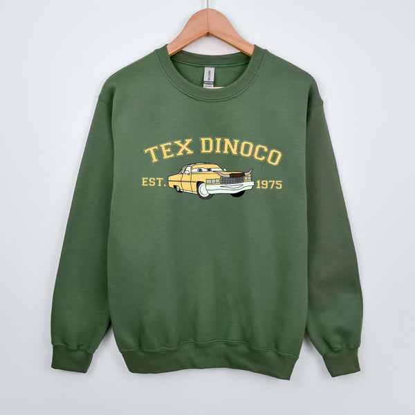 Personalized Disney Cars Tex Dinoco Adult Sweatshirt - wokigi