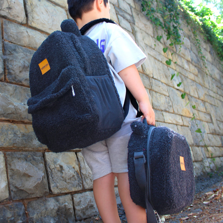 Personalized Large Black Teddy Bear Backpack for School Kids wokigi