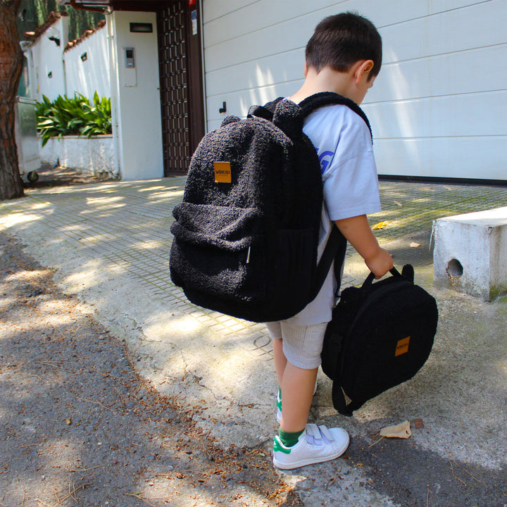 Personalized Large Black Teddy Bear Backpack for School Kids wokigi