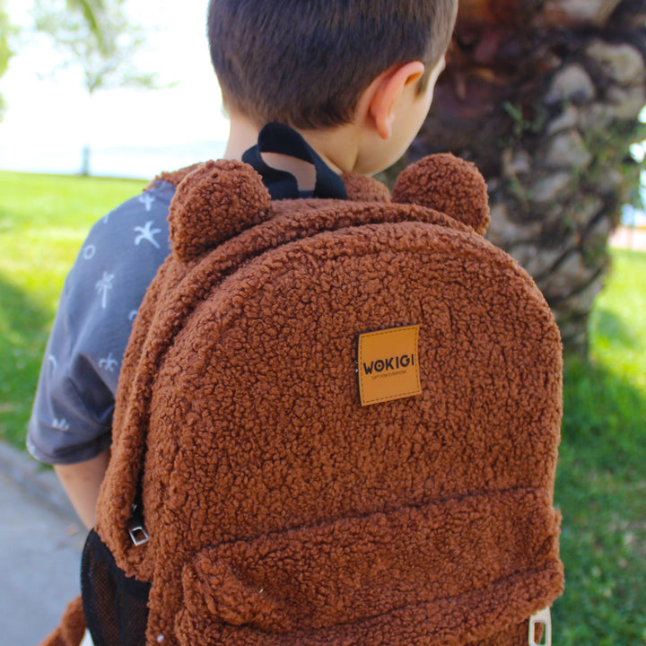 Personalized Large Brown Teddy Bear Backpack for School Kids wokigi