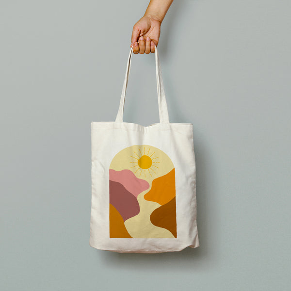 Retro Valley Sunrise Tote Bag